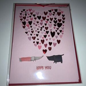 Papyrus Happy Valentine’s Day greeting card hearts dogs  New